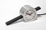 Gilbert Rohde Clock 6351 in Spun Aluminum with Black Alumilite Finish - Rare